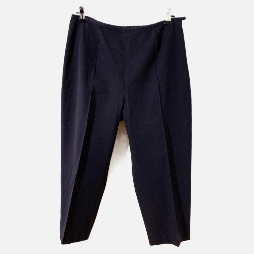 Talbots Petites Stretch Cotton Blend Navy Blue Cropped Pants Business Casual 🟦